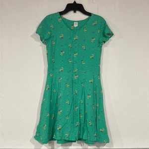 Green floral dress